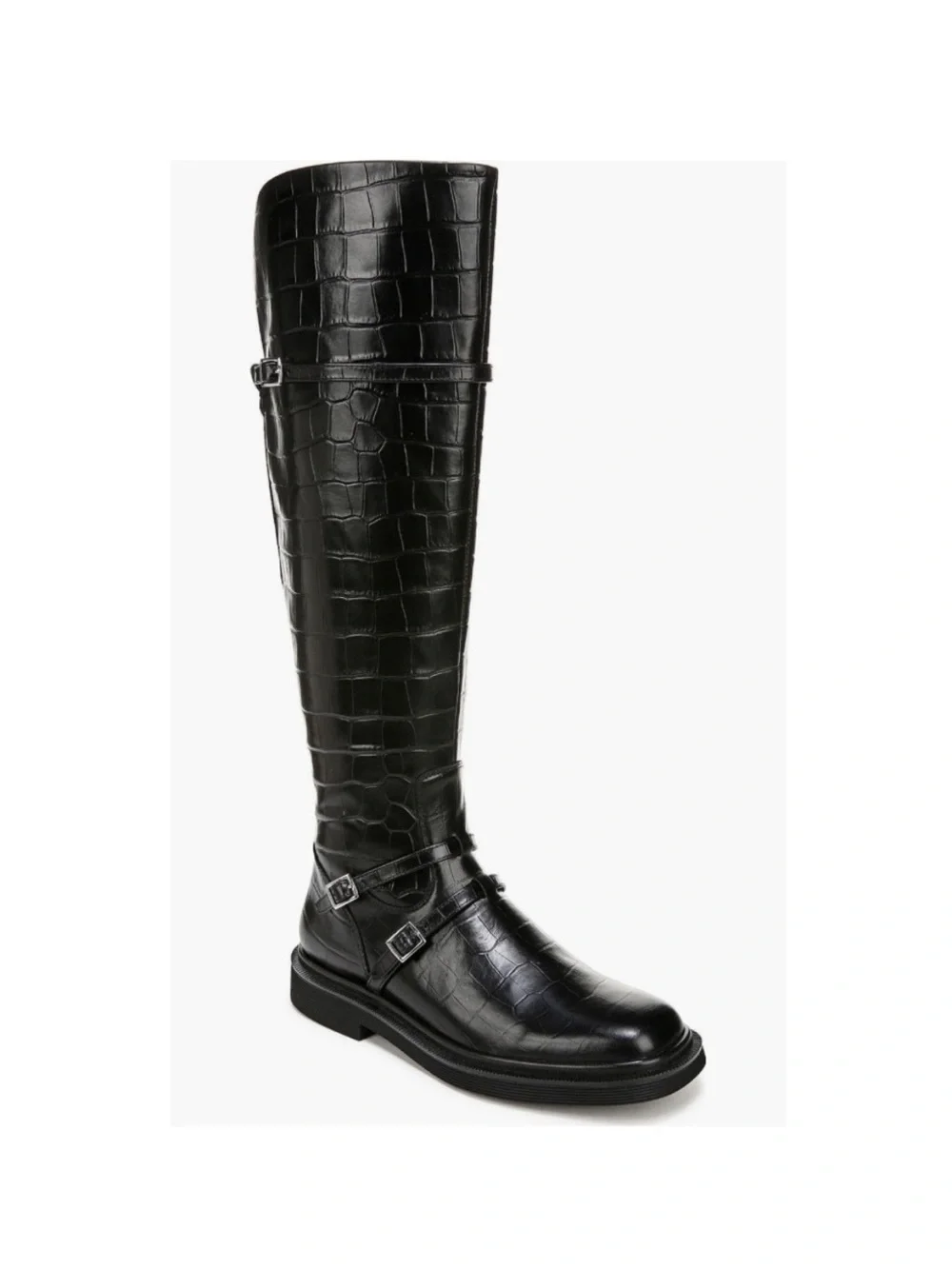 SARTO By Franco Sarto Ainsley Knee High Boot Black Croc Print Women’s Size 5.5